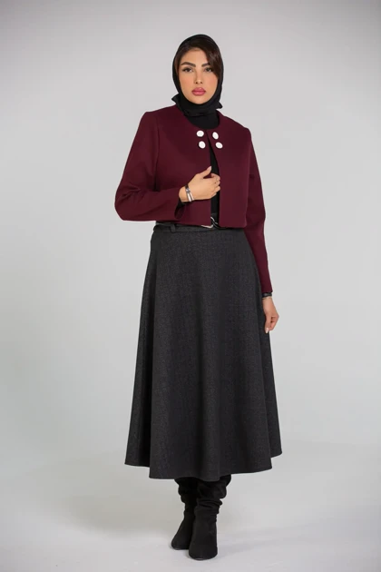 پالتو کت کراپ یقه گرد