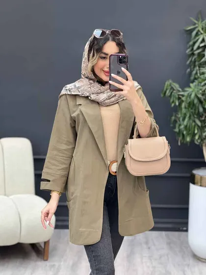 مانتو سر آستین چاک جیب نما