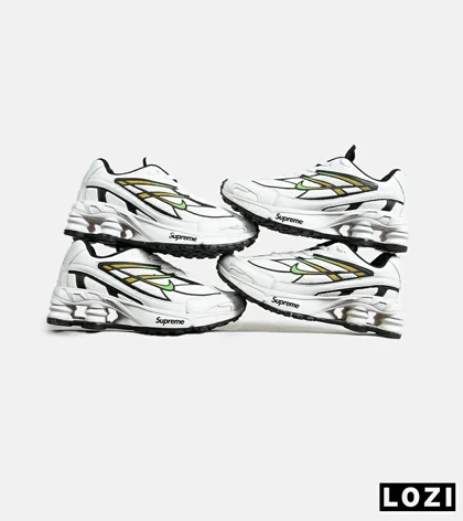 کفش کتانی مردانه سفید سبز نایک NIKE x SUPREME shox ride 2 مدل 7057