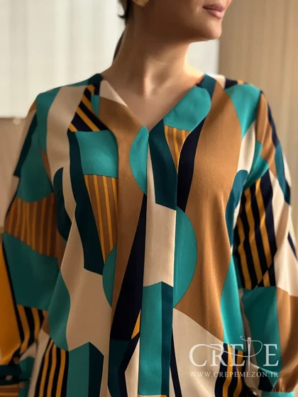 شومیز پیله دوقلو طرحدار