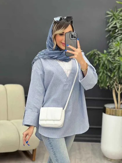 شومیز ترکیبی راه راه