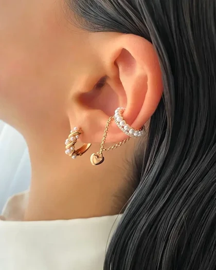 گوشواره موج مرواریدی ژوپینگ