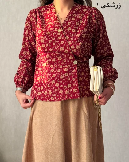 شومیز مخمل کبریتی چپ و راستی