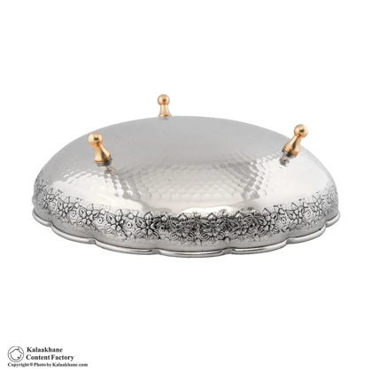 میوه خوری سه پایه مس دیبا رنگ کروم کد 1068