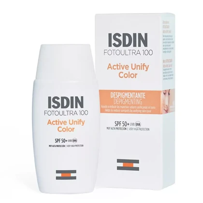 فلوئید ضد آفتاب رنگی ایزدین Isdin مدل Active Unify Color SPF 50 حجم 50 میلی‌لیتر مناسب انواع پوست