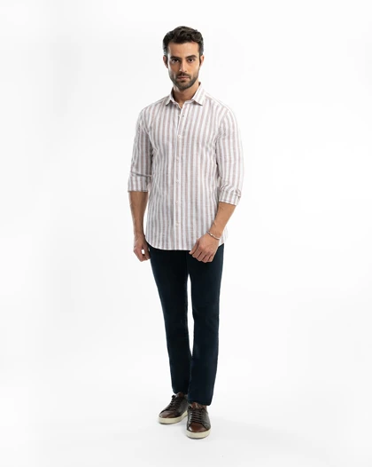 ام کی کالکشن پیراهن آستین بلند mk-25699-brown