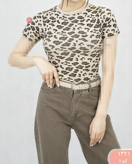 تیشرت بلندکبریتی پلنگی 1321