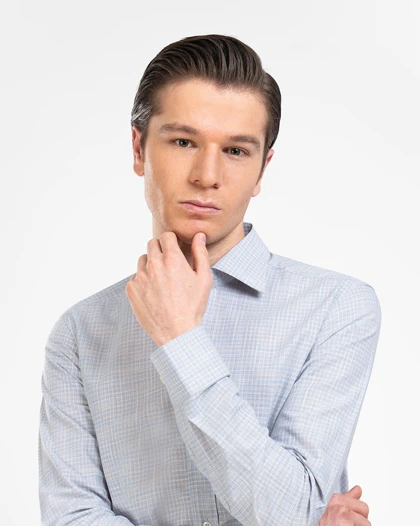 پیراهن مردانه چهارخانه ریز کد 1790