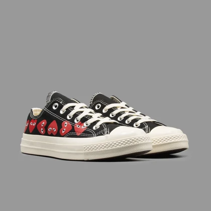کانورس پلی مولتی هارت مشکی ساق کوتاه Converse Cdg Play Multi Heart Black Lowtop