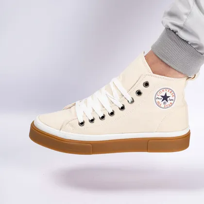 نیم بوت اسپرت مردانه رنگ کرم مدل آل استار کانورس Converse