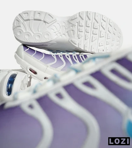 کفش کتانی مردانه و زنانه سفید بنفش آبی NIKE AirMax Plus TN Ultra مدل 7002