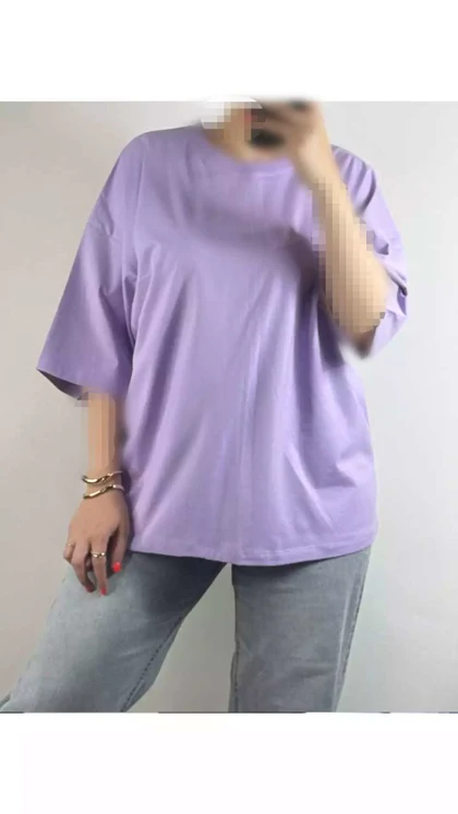 تیشرت باکسی نخ پنبه زنانه 63001