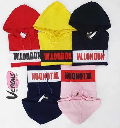 سویشرت کلاهدار دورس طرح W.LONDON