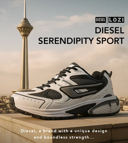 کفش کتانی مردانه سفید خاکستری DIESEL S-SERENDIPITY SPORT مدل 6604