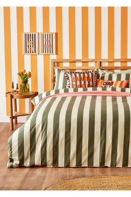 سرویس روتختی دو نفره Bella Maison مدل Line پنبه‌ای