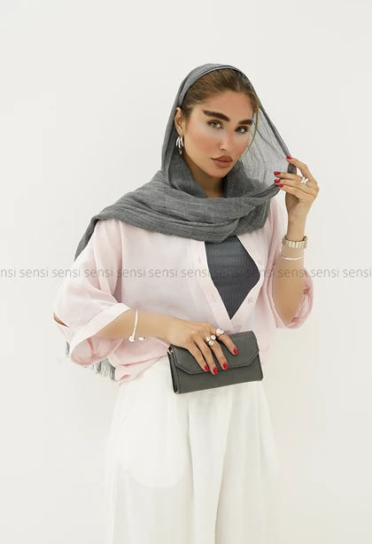 شومیز شیشه ای آستین پاکتی کد1006314