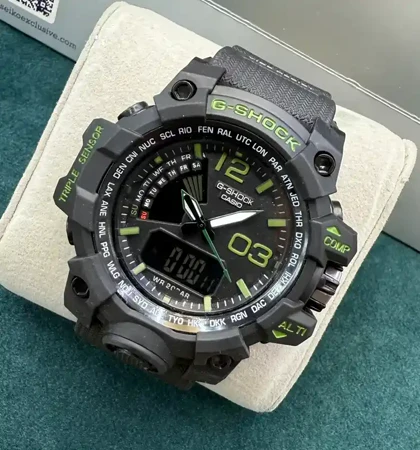 ساعت جی شاک مردانه دوزمانه طرح جدید الارم دار مشکی