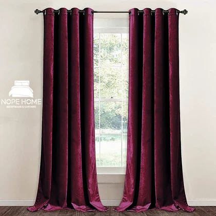 پرده آماده مخمل ویولت