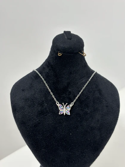 گردنبند نقره زنانه مدل پروانه 977