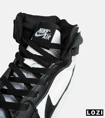 کفش کتانی ساق‌دار مردانه و زنانه مشکی سفید NIKE jordan 1 مدل 7680