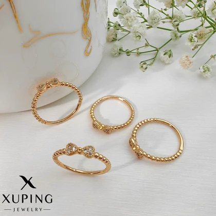 انگشتر بندانگشتی طلایی زنانه با طرح پاپیون نگین‌دار – Xuping