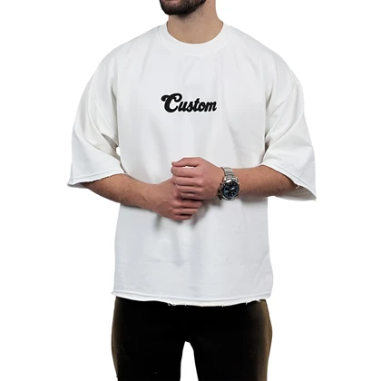 تیشرت مردانه سفید پنبه سه نخ طرح ساده فونت