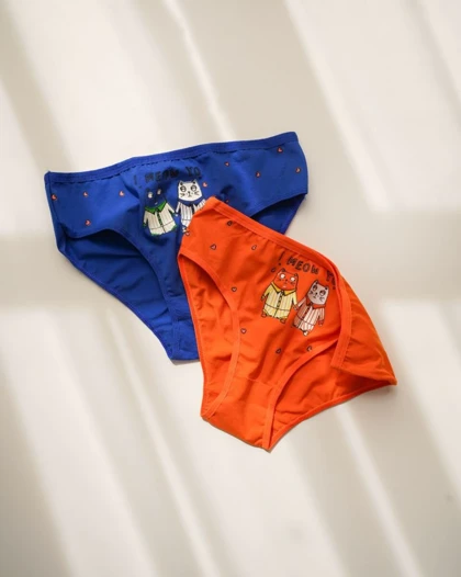 شورت نخی چاپی گربه ای کد 1826 (سایز XL)