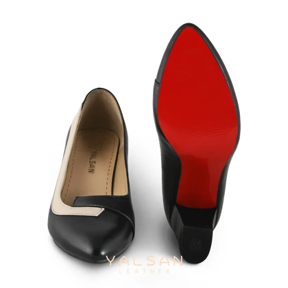 کفش پاشنه‌دار زنانه چرم یلسان مدل سلین کد 682-GN