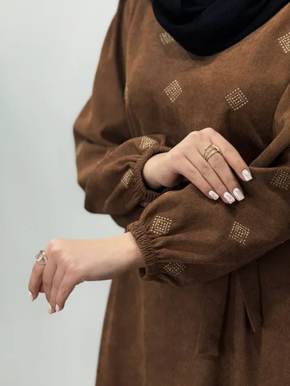 پیراهن مانتویی گلدوزی جیران 1