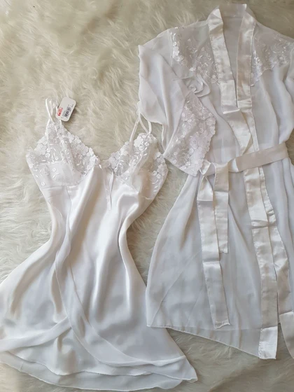 لباس خواب ساتن حریر دو تیکه NBB کد :3820