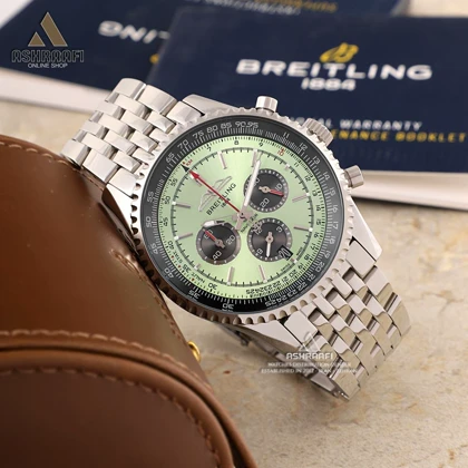 ساعت برایتلینگ تمام استیل صفحه سبز Breitling Navitimer Chronograph GS9