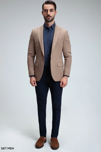 کت تک مردانه یقه بلیزر