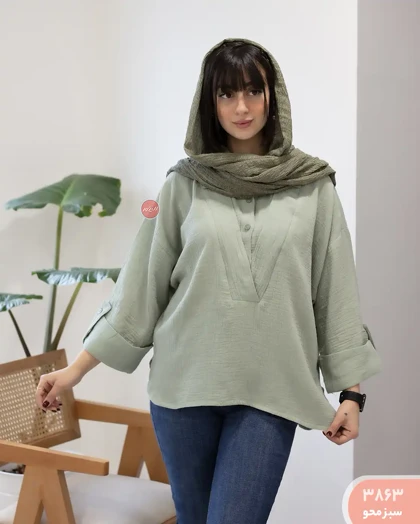 شومیز بیسیک شیشه ای زنانه 3863 | الینور