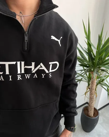 دورس نیم زیپ داخل کرک PUMA ETIHAD رنگ مشکی