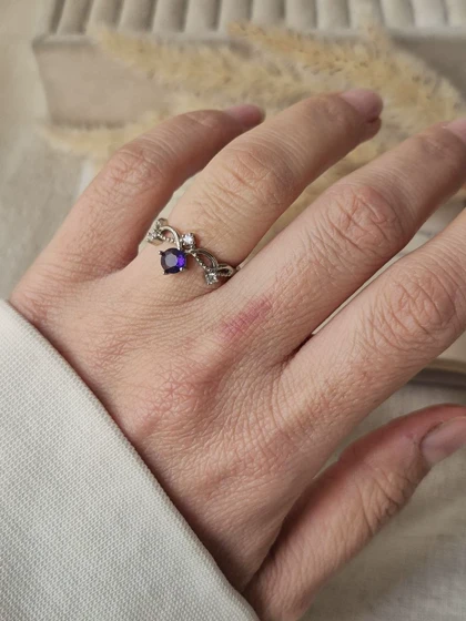 انگشتر جواهری فری سایز بنفش