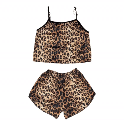 ست تاپ و شلوارک طرح پلنگی 175