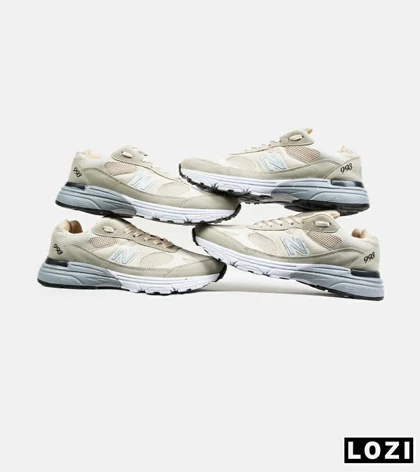 کفش کتانی بزرگ پا کرم طوسی NEW BALANCE 993