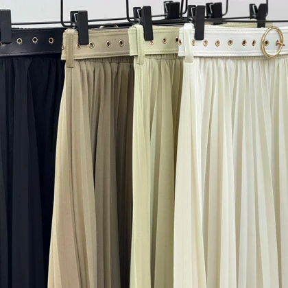 دامن پلیسه کمربند دار