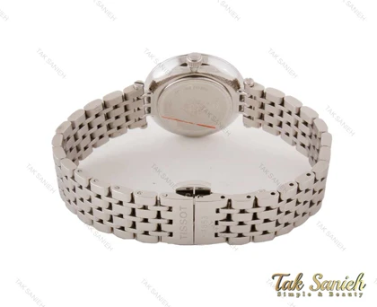 ساعت تیسوت زنانه نگین‌دار نقره ای Tissot-3853-L