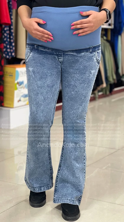 شلوار بارداری جین دمپا