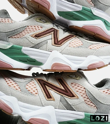 کفش کتانی مردانه و زنانه طوسی گلبهی NEW BALANCE 9060 مدل 2156