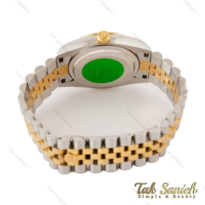 ساعت رولکس دیت جاست مردانه دو رنگ طلایی صفحه سبز Rolex-4331-G