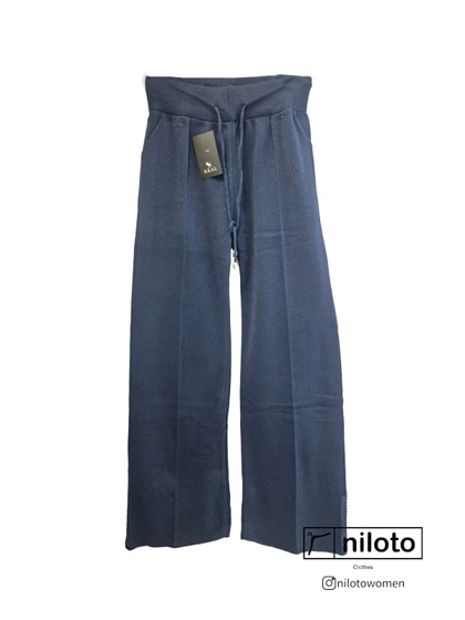 شلوار نیم بگ بافت پاچه توری (16005)