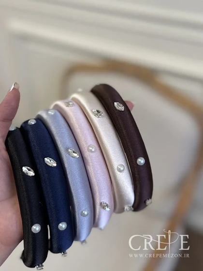 تل ساتن با نگین و مروارید