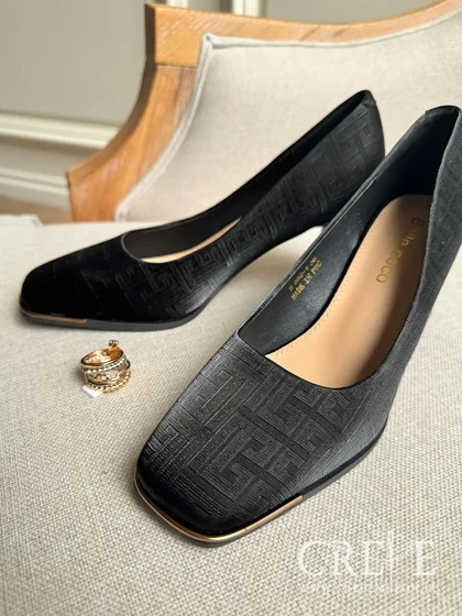 کفش مخمل طرحدار پاشنه 7.5 سانت