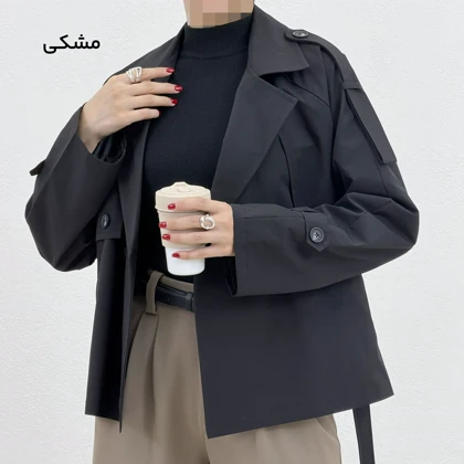 ترنچ کت زنانه یقه انگلیسی | آی بولک