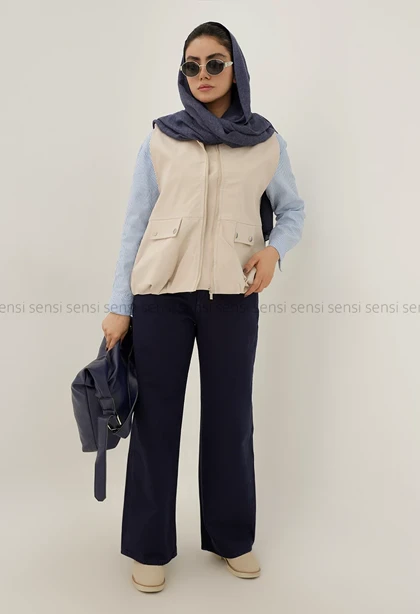 وست کتان کج راه آستر دارکد1004666