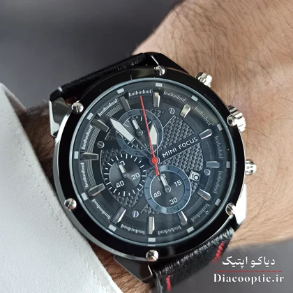 ساعت مچی مردانه اورجینال موتور ژاپنی برند مینی فوکوس سه موتور مدل Mf0161G.04 بند چرم