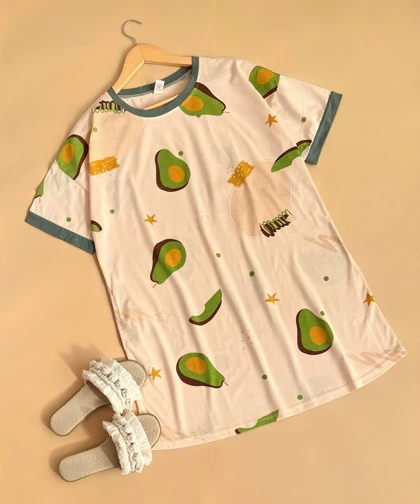 پیراهن راحتی آووکادو کد 1724