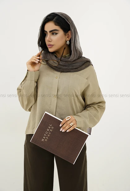 شومیز لینن باکسی کد1005798